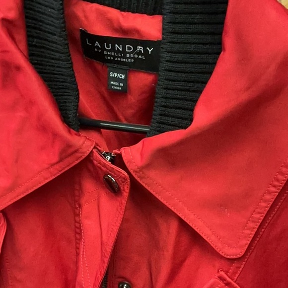 Sunday Red Utility Jacket with Collared Neckline - Picture 3 of 8